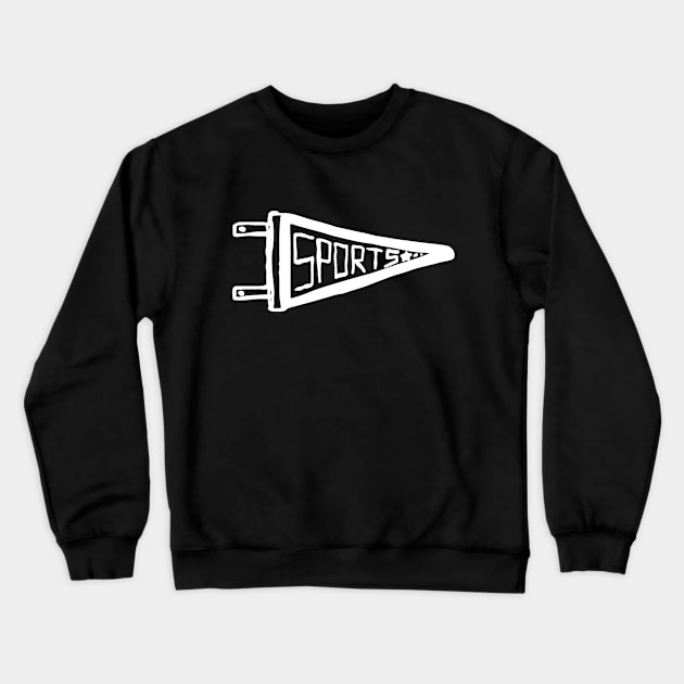 Sports Banner Doodle White Crewneck Sweatshirt by Mijumi Doodles